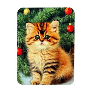 Magnet Flexible Chat de Noël Vintage