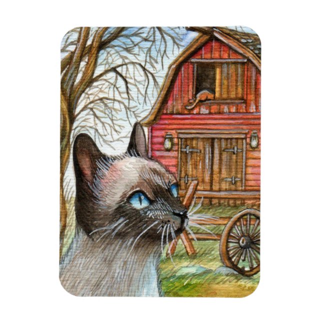 Magnet Flexible Chat devant la Maison des Granges (Vertical)