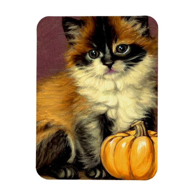 Magnet Flexible Chat d'Halloween Ragdoll vintage (Vertical)