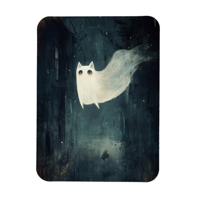 Magnet Flexible Chat fantôme d'Halloween (Vertical)