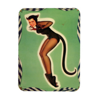 Magnet Flexible Chat fille épingle Vintage vers le haut Girl Retro