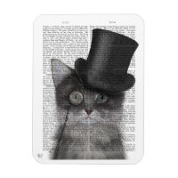 Chat gris avec chapeau supérieur