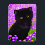Magnet Flexible Chat Gustav Klimt<br><div class="desc">Un aimant avec un chat Gustav Klimt ! Ce chaton moelleux se trouve dans un champ vert de fleurs violettes. Un cadeau parfait pour les amateurs d'art amoureux des chats et autrichiens !</div>