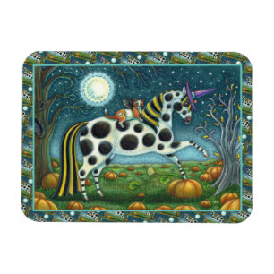 Magnet Flexible CHAT HALLOWEEN PONY ET BAT CHAT Imaginaire Cheval