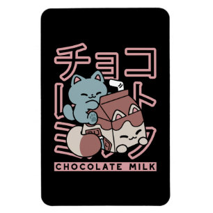 Magnet Flexible Chat Kawaii avec du Lait au Chocolat – Pop Art Jap