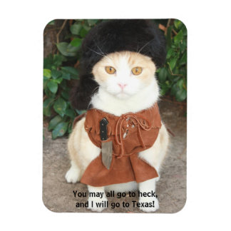 Magnet Flexible Chat/Kitty en peau de bukskin avec Davy Crockett