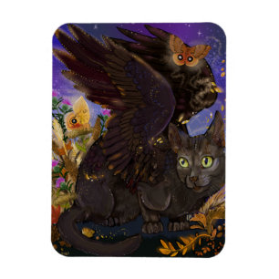 Magnet Flexible Chat magique de l'automne du corbeau