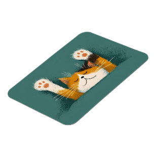 Magnet Flexible Chat mignon drôle qui fait une sieste