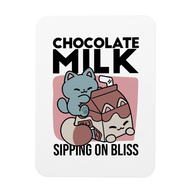 Magnet Flexible Chat Mignon Lait Chocolat – Boisson Confortable et (Vertical)