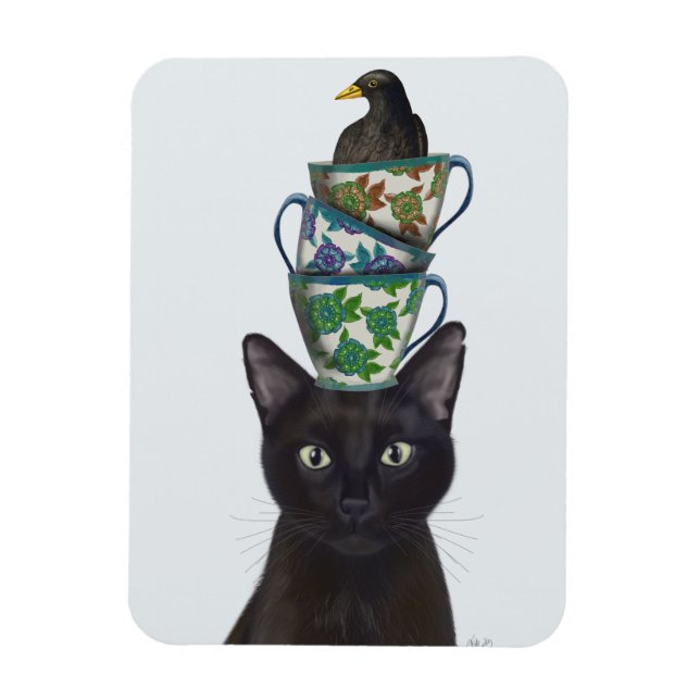 Magnet Flexible Chat noir avec Teups et Blackbird (Vertical)