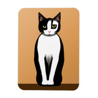 Chat noir et blanc moderne du milieu du siècle