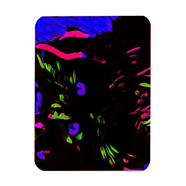 Magnet Flexible Chat noir néon avec yeux brillants (Vertical)