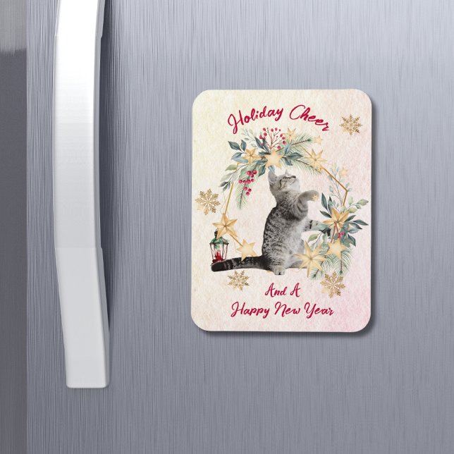 Magnet Flexible Chat personnalisé aquarelle Nouvel An Noël (Créateur téléchargé)
