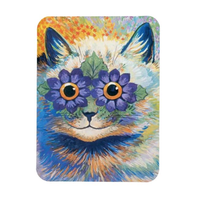 Magnet Flexible Chat psychédélique de Louis Wain (Vertical)