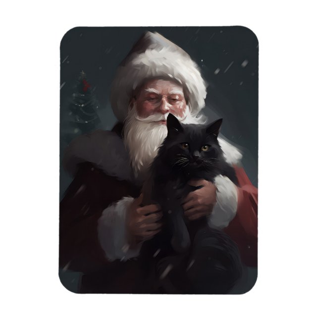 Magnet Flexible Chat Smoking Avec Le Père Noël Festif Noël (Vertical)