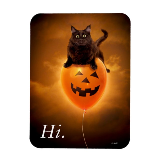 Magnet Flexible Chat sur ballon d'Halloween (Vertical)