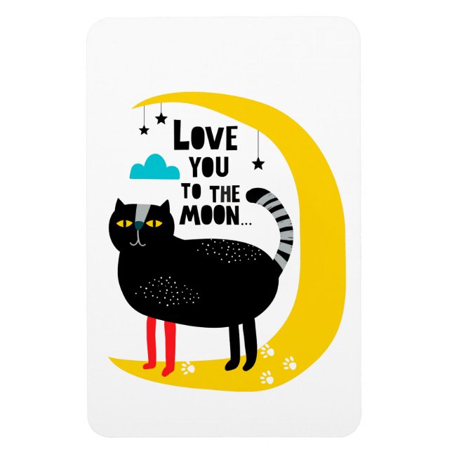 Magnet Flexible Chat sur la lune (Vertical)