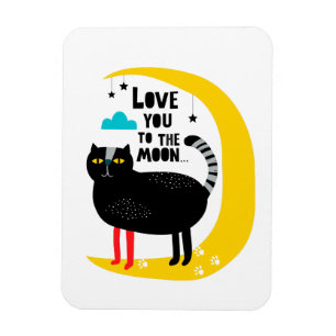 Magnet Flexible Chat sur la lune