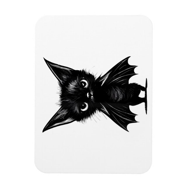 Magnet Flexible Chaton Noir Grumpy Halloween En Costume De Chat (Vertical)