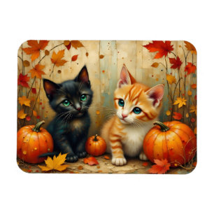 Magnet Flexible Chatons d'automne citrouilles et feuillage