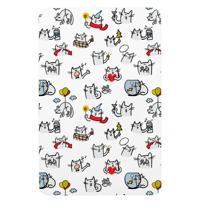 Magnet Flexible Chats amusants, lait et magie. (Vertical)