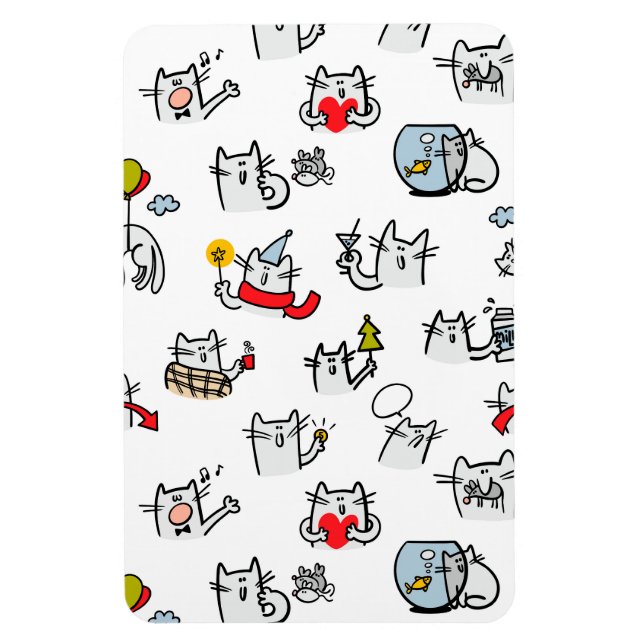 Magnet Flexible Chats amusants, lait et magie. (Vertical)