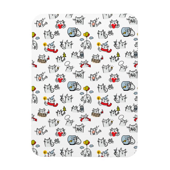 Magnet Flexible Chats amusants, lait et magie. (Vertical)