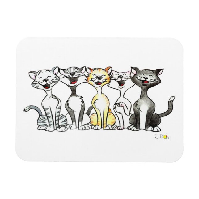 Magnet Flexible Chats chantants mignons (Horizontal)