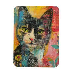 Magnet Flexible Chats d'aquarelle de Boho - Art Feline de Terre (6