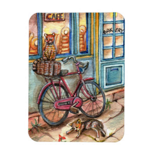 Magnet Flexible Chats devant la boulangerie