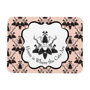 Magnet Flexible Chats et casserole Damask Look Motif