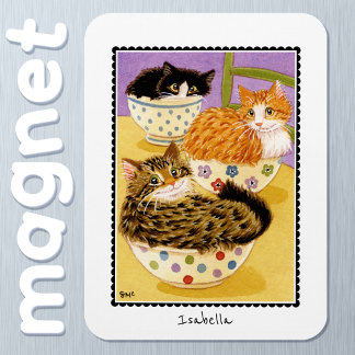 Magnet Flexible Chats mignons dans les boeufs Nom personnalisé Mag