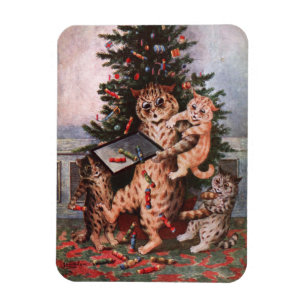 Magnet Flexible Chats Noël par Louis Wain