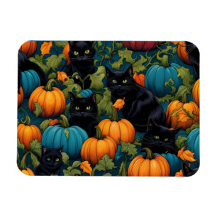 Magnet Flexible Chats noirs en Citrouille patch - Halloween