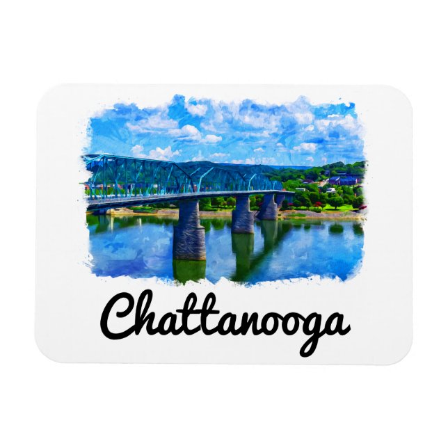 Magnet Flexible Chattanooga Tennessee Aquarelle (Horizontal)