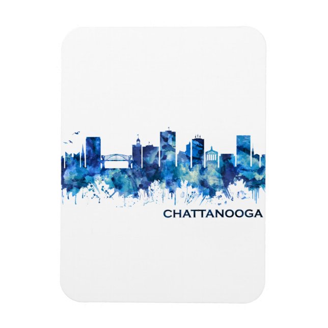Magnet Flexible Chattanooga Tennessee Skyline Blue (Vertical)