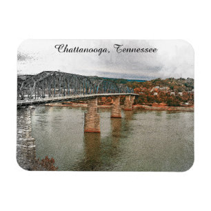 Magnet Flexible Chattanooga vintage, Pont en noix du Tennessee
