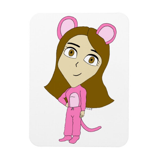 Magnet Flexible chatte rose (Vertical)