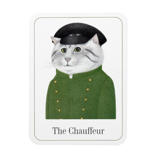 Magnet Flexible CHAUFFEUR CAT 3x4 Aimant Flexible + Texte II (Vertical)
