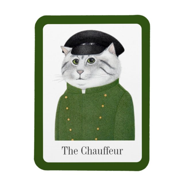 Magnet Flexible CHAUFFEUR CAT 3x4 Aimant souple + Texte (Vertical)