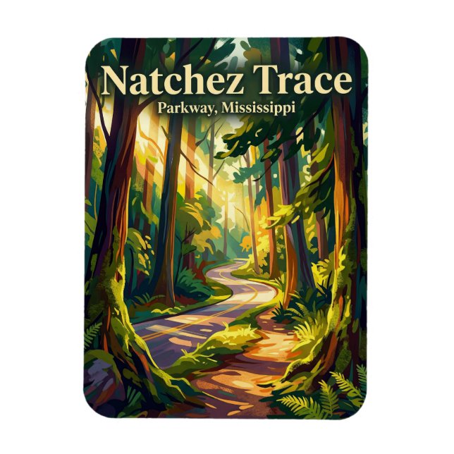 Magnet Flexible Chaussée Natchez Trace Mississippi (Vertical)
