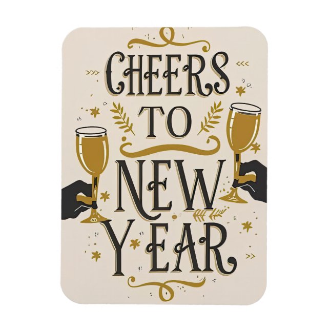 Magnet Flexible Cheers to a new year (Vertical)