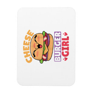 Magnet Flexible Cheeseburger Girl, Hamburger Women et Cheeseburge