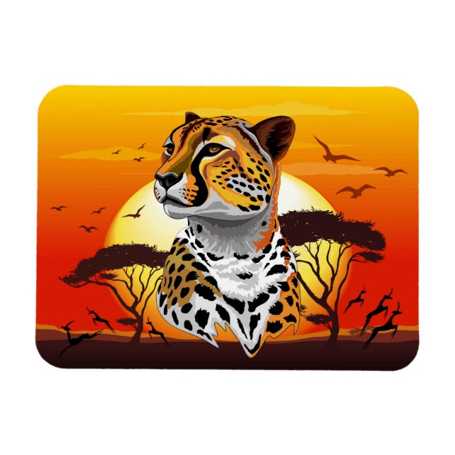 Magnet Flexible Cheetah African Feline Wild Animal (Horizontal)