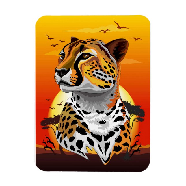 Magnet Flexible Cheetah African Feline Wild Animal (Vertical)