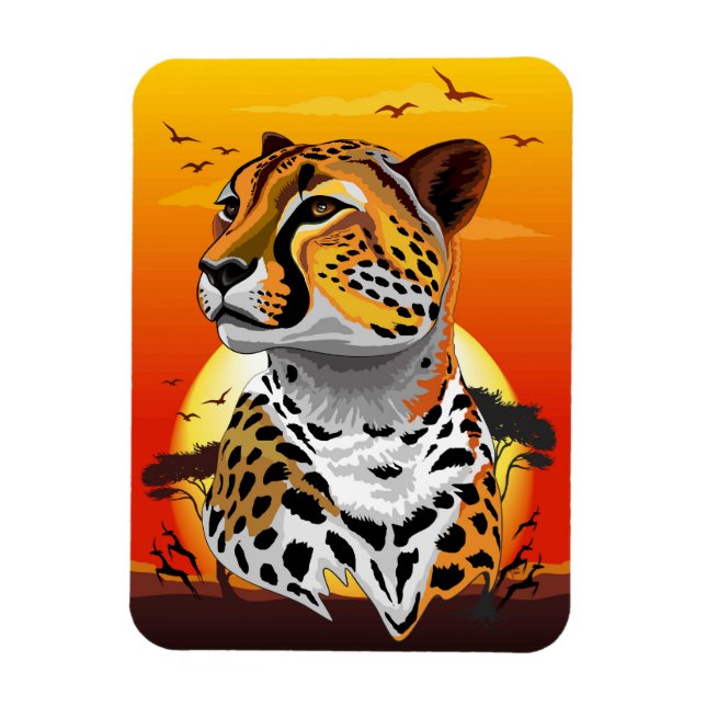 Magnet Flexible Cheetah African Feline Wild Animal (Vertical)