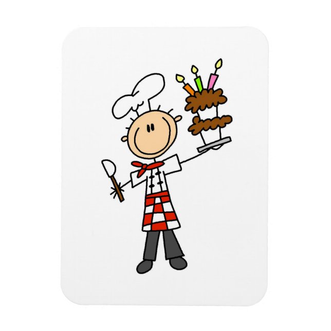 Magnet Flexible Chef avec gâteau d'anniversaire (Vertical)