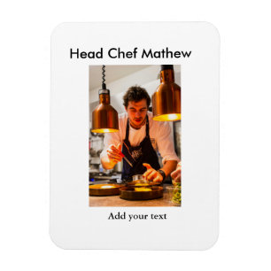Magnet Flexible Chef cuisinier ajouter nom texte hommes cuisine bo