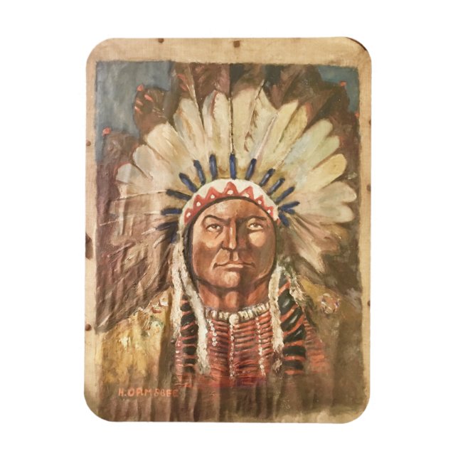 Magnet Flexible Chef indien Sitting Bull (Vertical)