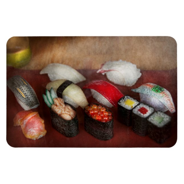 Magnet Flexible Chef - Nourriture - Oh, j'ai mangé des sushis hier (Horizontal)